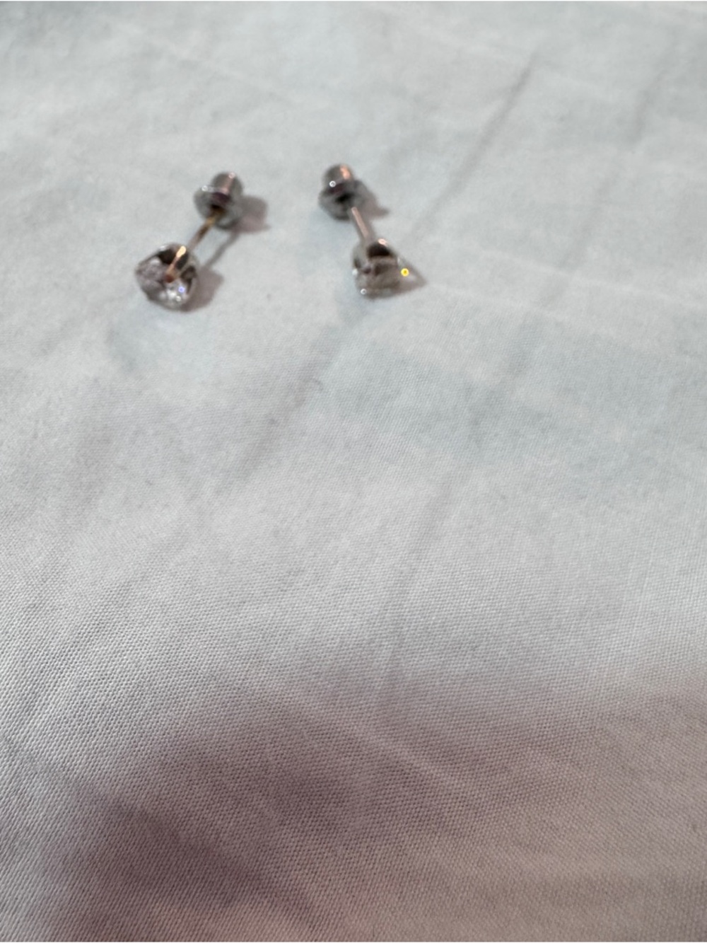White Gold lab diamond Stud Earrings